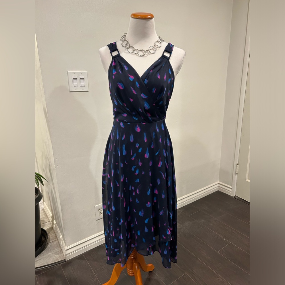 DKNY Sleeveless Multicolor MIDI Dress NWT Size 10